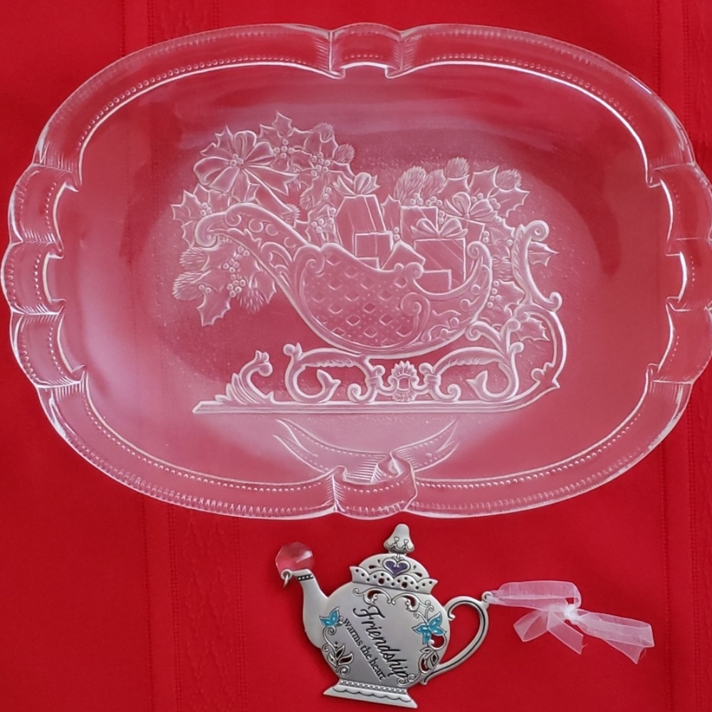 Christmas platter plus friendship ornament